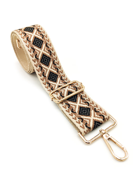 Nylon Strap Adjustable (Beige & Brown Diamond)