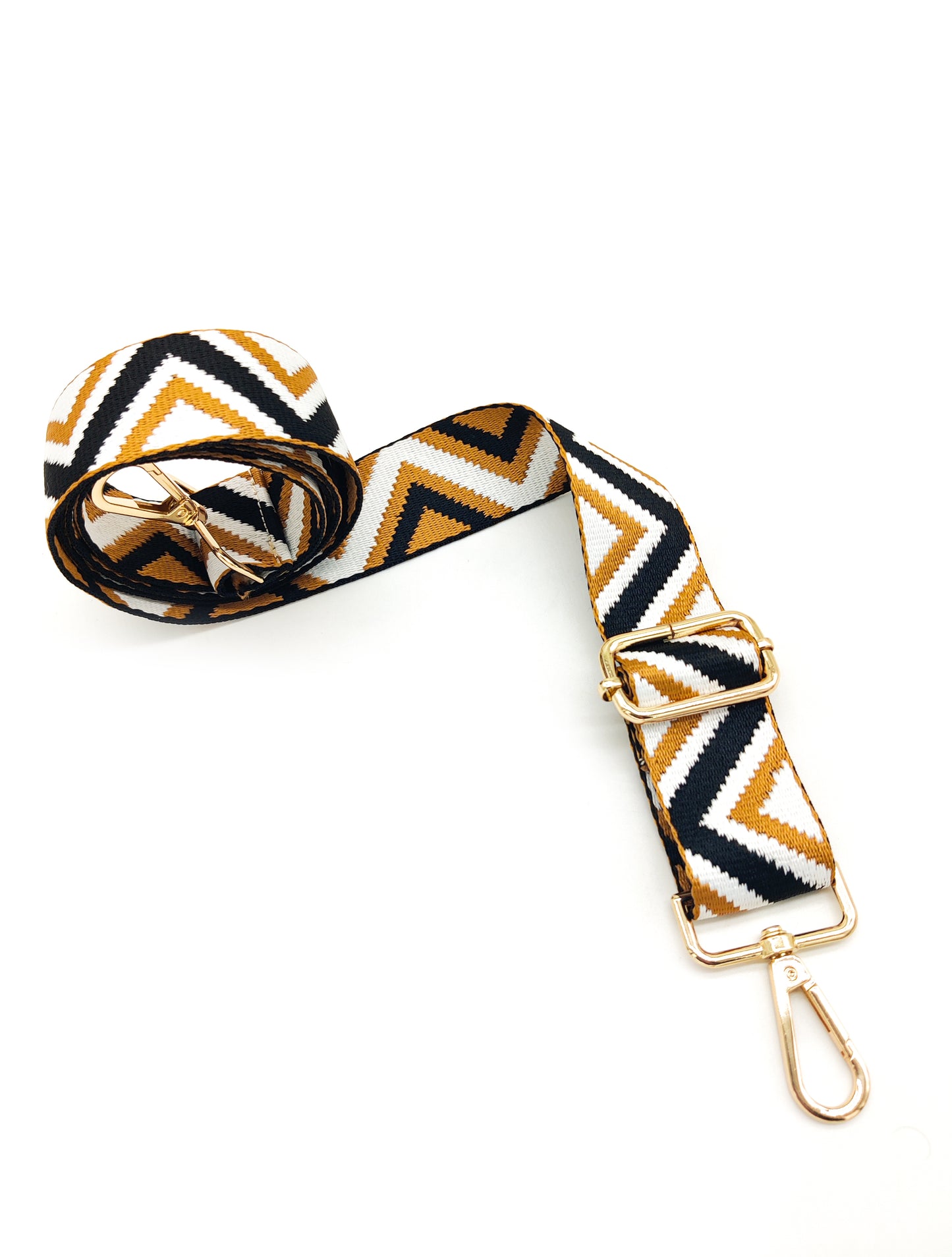 Nylon Strap Adjustable (Black & Orange Wavy)